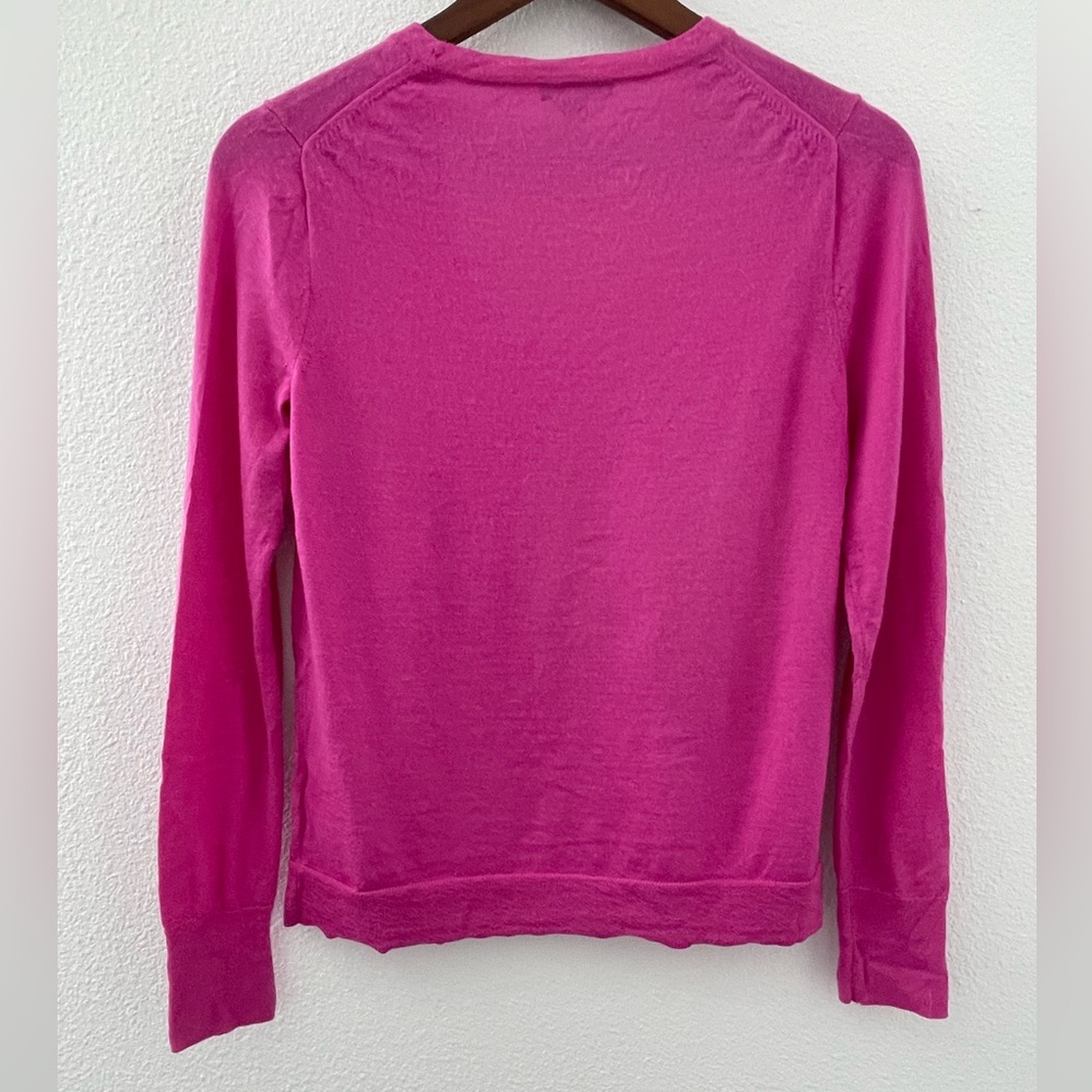 J. Crew Vibrant Pink Crew Neck Merino Wool Sweater - Picture 6 of 6